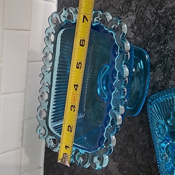 Indiana Blue Glass Covered Pedestal Dish - Picture 8 of 16